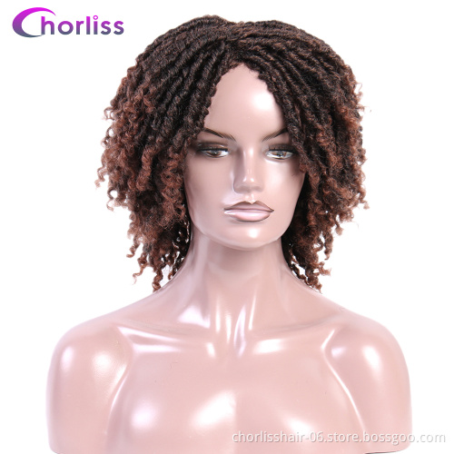 2020 Hot Selling Cheap Synthetic Hair Wigs for Black Women African Short Dreadlocks Wig Faux Locs Crochet Hair Braided Wigs